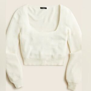J.Crew 100% Merino Wool Cropped Square neck sweater